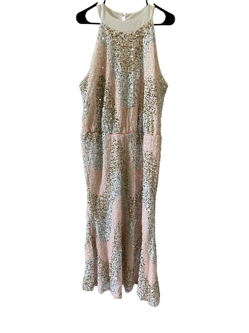 NWT Ashley Stewart Formal Sequin Maxi Dress 18/20 Blush - Picture 2 of 7